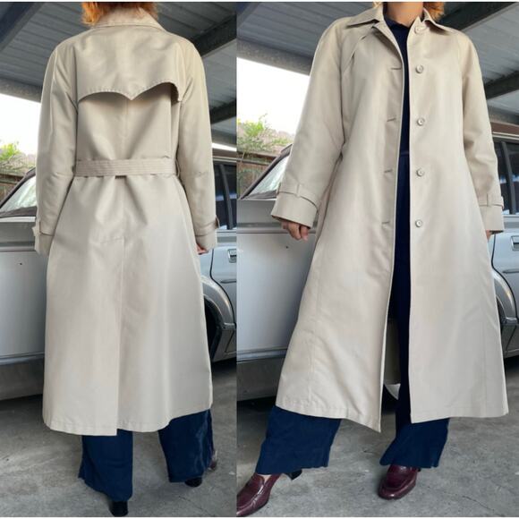 🔥VTG Union Made London Fog Single Breasted Classic Trench Coat Faux Fur Line 6 - Picture 1 of 16